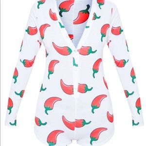 White Spicy Printed Romper